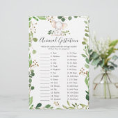 Elephant Baby Shower Animal Gestage Game (Stehend Vorderseite)