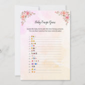 Elephant Baby Shower Baby Emoji Game Card Einladung (Vorderseite)