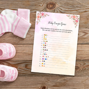 Elephant Baby Shower Baby Emoji Game Card Einladung