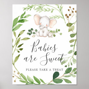 Elephant Baby Shower Babys sind süßes Zeichen Poster