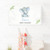 Elephant Baby Shower Backdrop Banner (Boy) Einfach (Insitu)