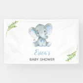 Elephant Baby Shower Backdrop Banner (Boy) Einfach (Horizontal)