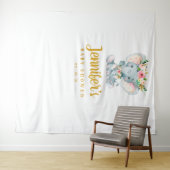 Elephant Baby Shower Background, Foto Booth Prop Wandteppich (Beispiel (Horizontal))