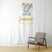 Elephant Baby Shower Background, Foto Booth Prop Wandteppich (Beispiel)