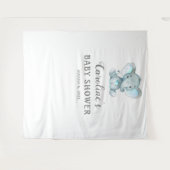 Elephant Baby Shower Background, Foto Booth Prop Wandteppich (Vorderseite (Horizontal))