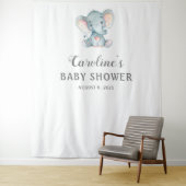 Elephant Baby Shower Background, Foto Booth Prop Wandteppich (Beispiel)