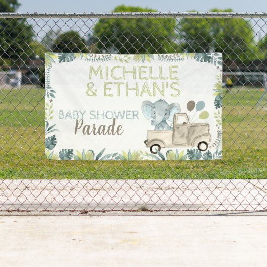 Elephant Baby Shower Banner (Insitu)