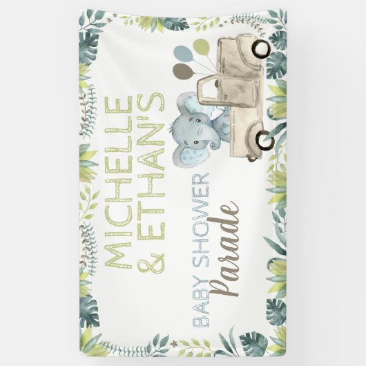 Elephant Baby Shower Banner (Vertikal)