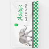 Elephant Baby Shower Banner, Green Welcome Sign Banner (Vertikal)