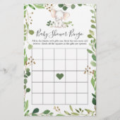 Elephant Baby Shower Bingo Game (Vorderseite)