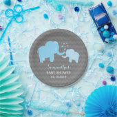 Elephant Baby Shower Blau und Grau Paper Teller (Party)