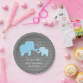 Elephant Baby Shower Blau und Grau Paper Teller (Party)