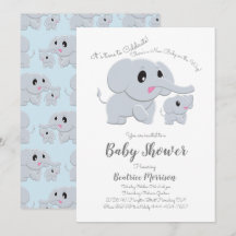 Elephant Baby Shower Blue Boy