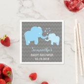 Elephant Baby Shower Blue und Grau Paper Napkins Serviette (Beispiel)