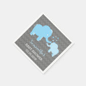 Elephant Baby Shower Blue und Grau Paper Napkins Serviette (Ecke)