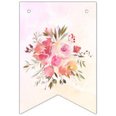 Elephant Baby Shower Boho Chic Coral Willkommen Wimpelkette (Erste Fahne)