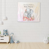 Elephant Baby Shower Boho Chic Wandteppich