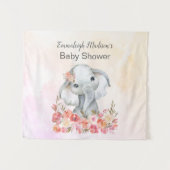 Elephant Baby Shower Boho Chic Wandteppich (Vorderseite (Horizontal))