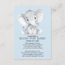 Elephant Baby Shower Book for Baby Card