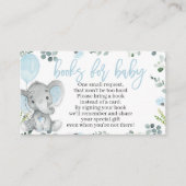 Elephant Baby Shower Book Request Card für einen J Begleitkarte (Vorderseite)
