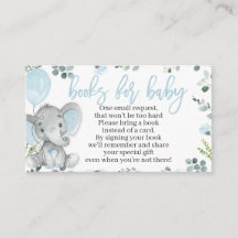 Elephant Baby Shower Book Request Card für einen J