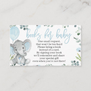 Elephant Baby Shower Book Request Card für einen J Begleitkarte
