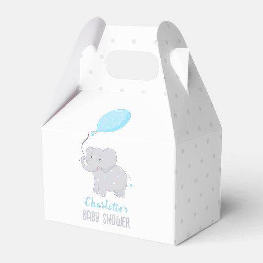 Elephant Baby Shower Boy Niedlich Favor Box Geschenkschachtel (Vorderseite)