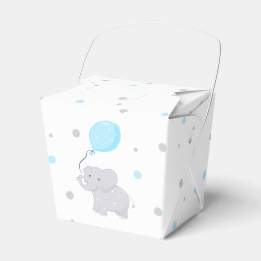 Elephant Baby Shower Boy Niedlich Favor Box Geschenkschachtel (Vorderseite)