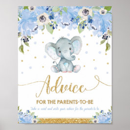 Elephant Baby Shower Boy Ratschläge für Eltern zu  Poster