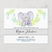 Elephant Baby Shower Budget Einladung (Vorderseite)