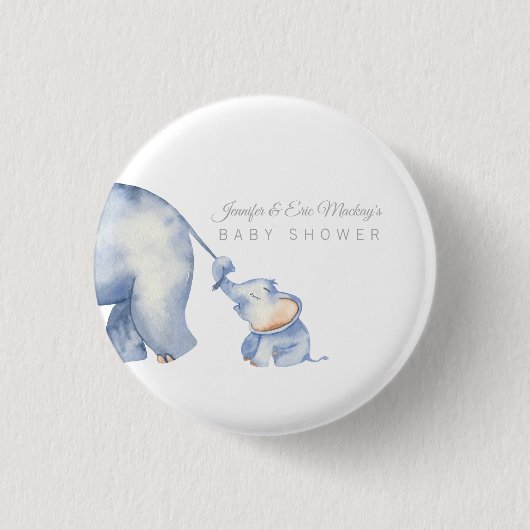 Elephant Baby Shower Button (Vorderseite)
