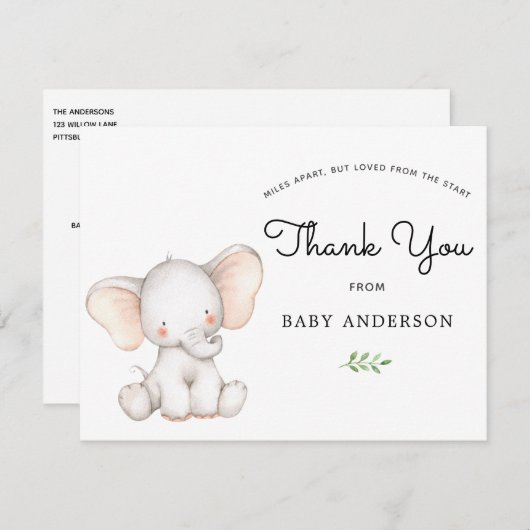 Elephant Baby Shower by Mail Vielen Dank (Vorne/Hinten)