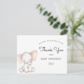 Elephant Baby Shower by Mail Vielen Dank Postkarte (Stehend Vorderseite)