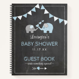 Elephant Baby Shower Chalkboard Look Gästebuch | Notizbuch