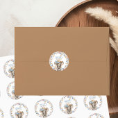Elephant Baby Shower Cowboy Hat Boho Wildblumen Runder Aufkleber