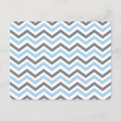 Elephant Baby Shower Danke Blue Gray Zickzack Mitteilungskarte (Rückseite)