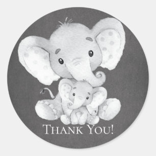 Elephant Baby Shower Danke, dass Sie für Aufkleber