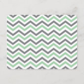 Elephant Baby Shower Danke Green Gray Zickzack Mitteilungskarte (Rückseite)