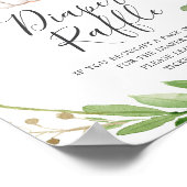 Elephant Baby Shower Diaper Raffel-Zeichen Poster (Ecke)