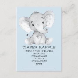 Elephant Baby Shower Diaper Raffle Ticket Begleitkarte