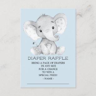 Elephant Baby Shower Diaper Raffle Ticket Begleitkarte