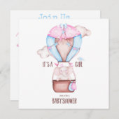 Elephant Baby Shower Einladung (Vorne/Hinten)