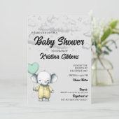 Elephant Baby Shower Einladung (Stehend Vorderseite)