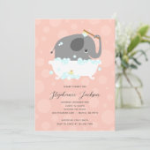 Elephant Baby Shower Einladung (Stehend Vorderseite)