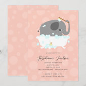 Elephant Baby Shower Einladung (Vorne/Hinten)