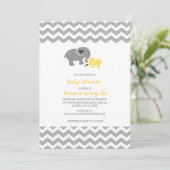 Elephant Baby Shower Einladung (Stehend Vorderseite)