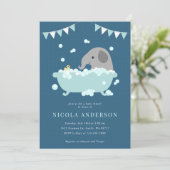 Elephant Baby Shower Einladung (Stehend Vorderseite)