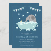 Elephant Baby Shower Einladung (Vorne/Hinten)
