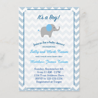 Elephant Baby Shower Einladung