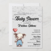 Elephant Baby Shower Einladung (Vorderseite)